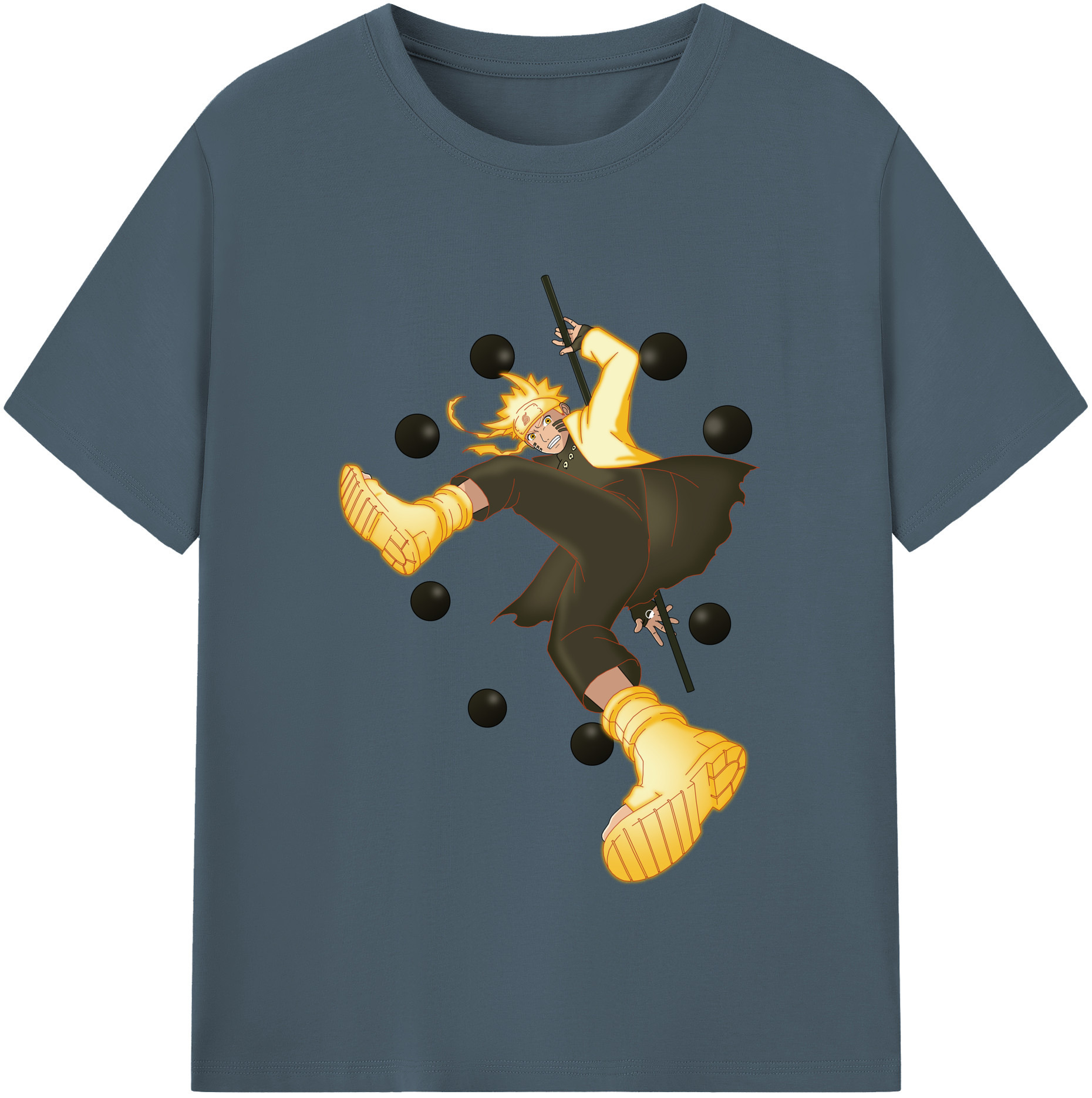 （画像用） NARUTO -ナルト- うずまき ナルト Uzumaki Naruto 綿100％半袖Tシャツ（フロントプリント）